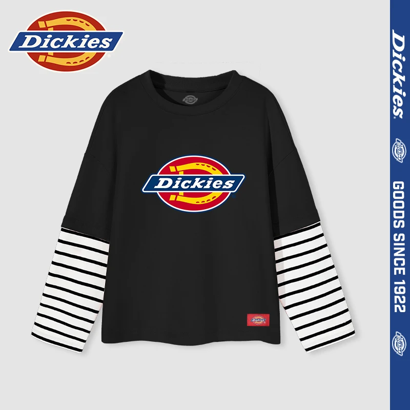 Dickies童装男童纯棉长袖t恤儿童新款秋季打底衫时尚潮款小童秋装