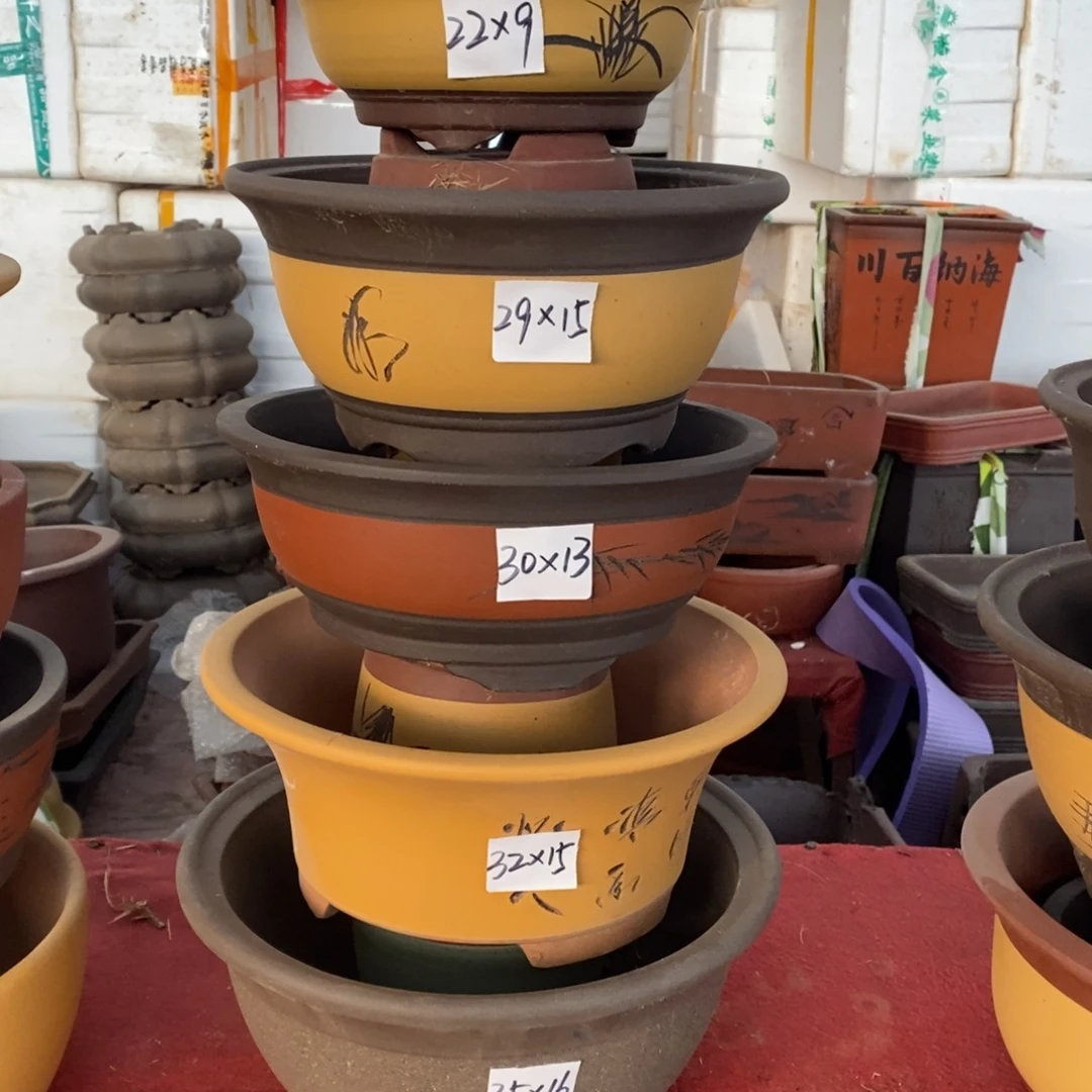 紫砂第四组圆盆五只