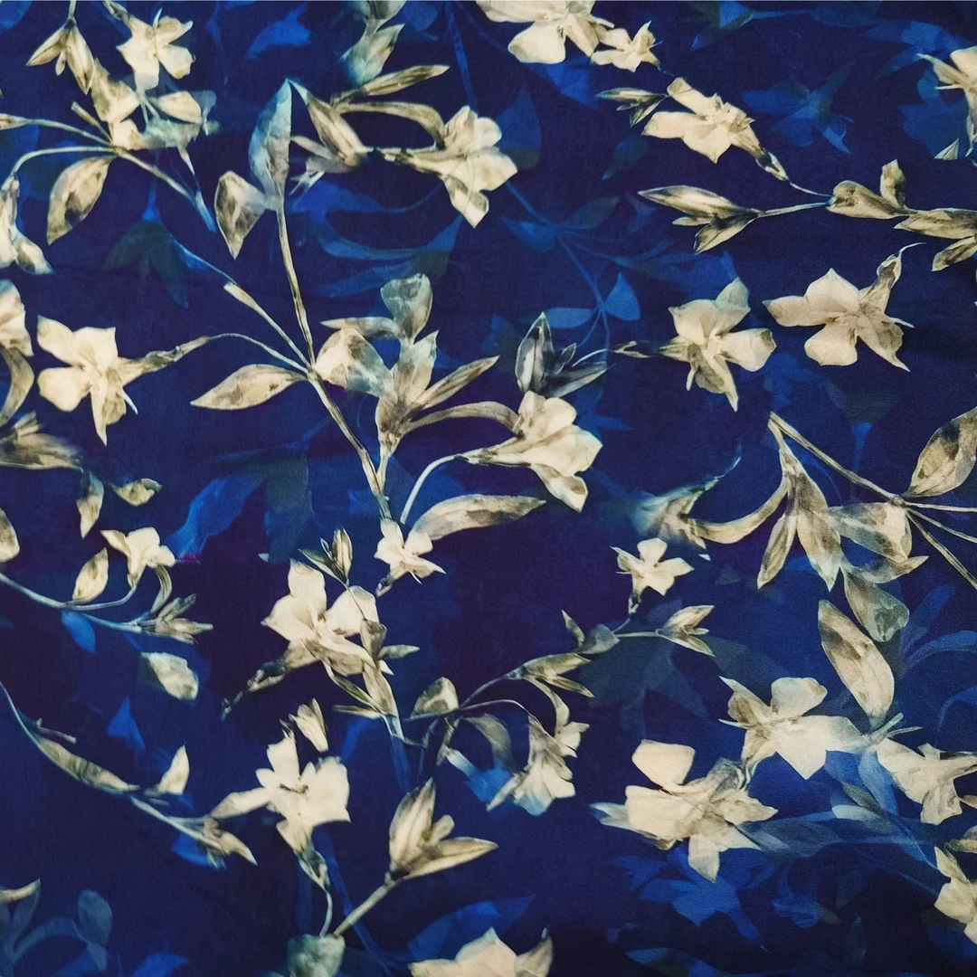 【棉绸.幽兰花影】新款棉绸面料（2米包邮）