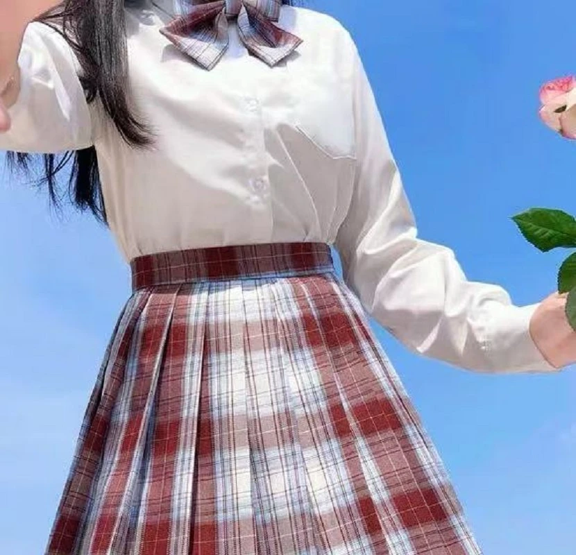 日系新款短裙裙制服学院风学生校供英伦格纹格子格裙百褶