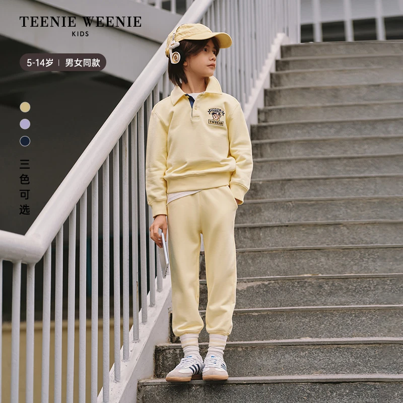 TeenieWeenie Kids新款男女童休闲百搭纯棉翻领卫衣TKMA255284I
