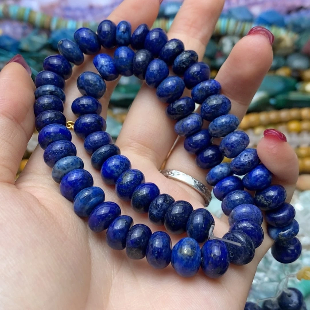 玛瑙/玉髓未镶嵌珠宝半成品青金石盘珠10m一条