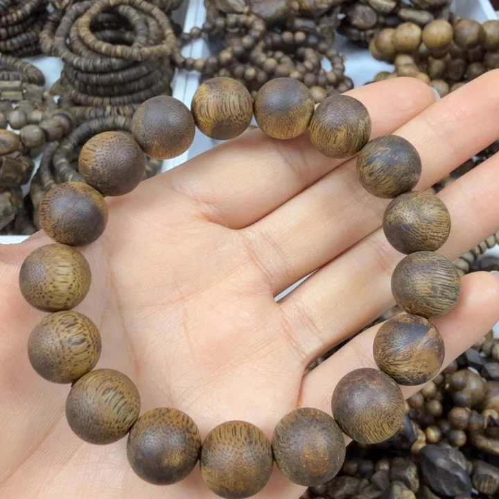 沉香手串沉香绿奇楠圆珠卡十三 14.8