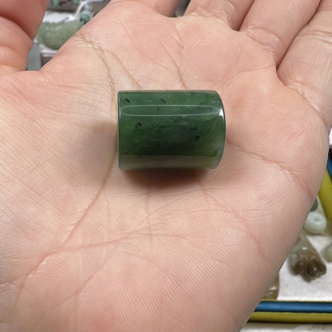 碧玉桶珠手工DIY通孔配件锁骨链挂件