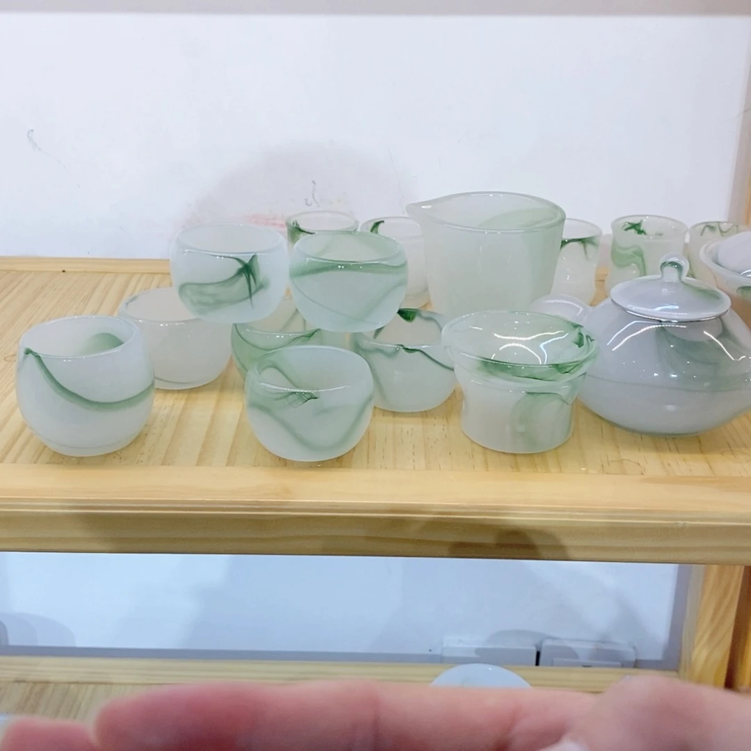 漂绿套装 盖碗换茶壶 不带礼盒 主人杯2