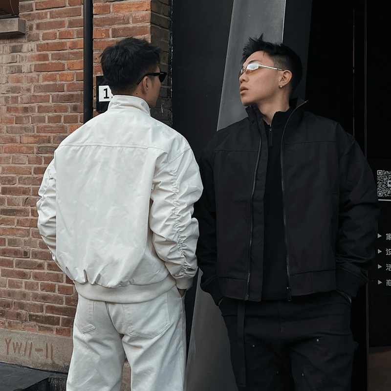 美式三防教练飞行夹克男春秋高级感工装立领cleanfit短款廓形外套