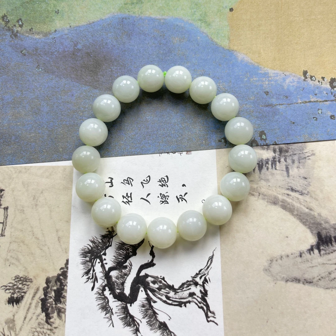 （小小臻选）和田玉冰晴水卡12精品手串（多样性发其一）