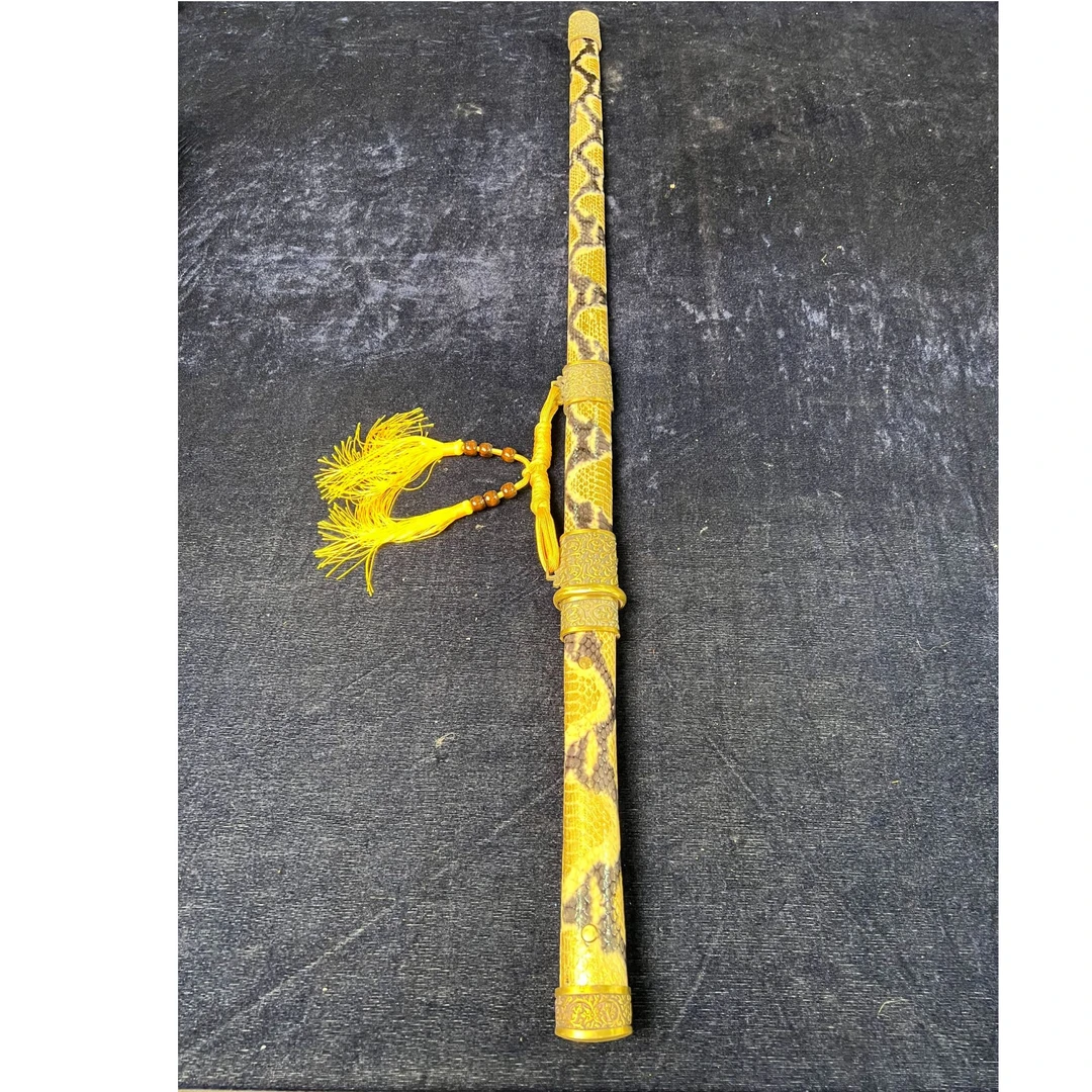 金蛟唐剑纯黄铜装5160超镜面未开刃