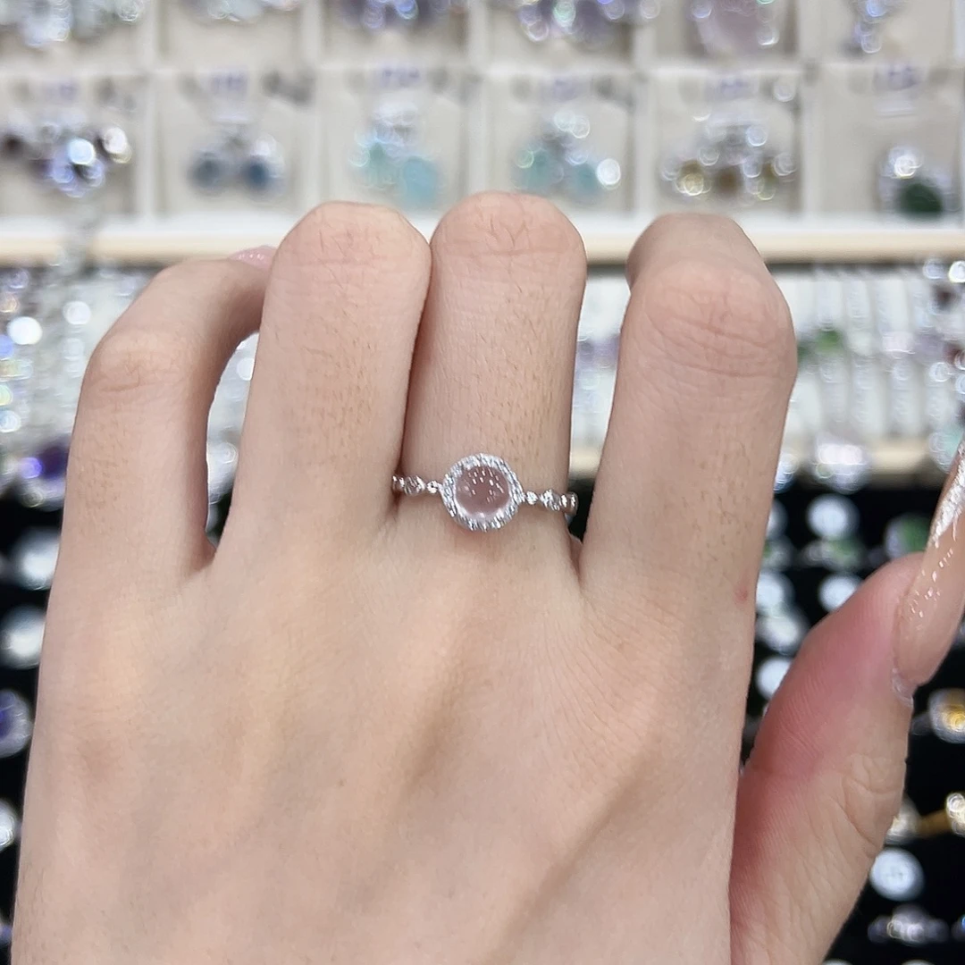 银S925镶嵌芙蓉石戒指