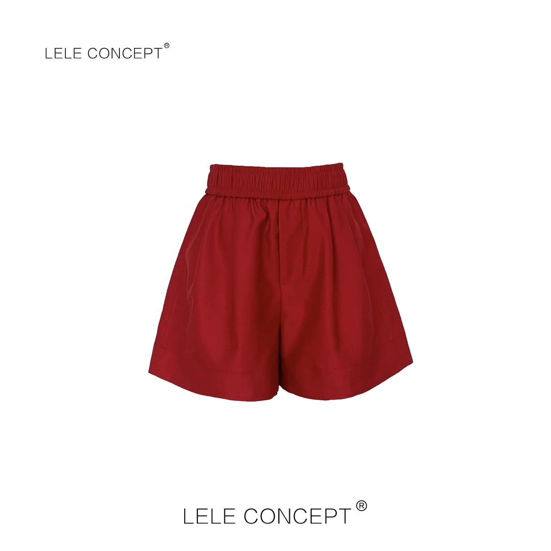 LELE CONCEPT丨时髦休闲舒适百搭款多色松紧腰短裤K0408