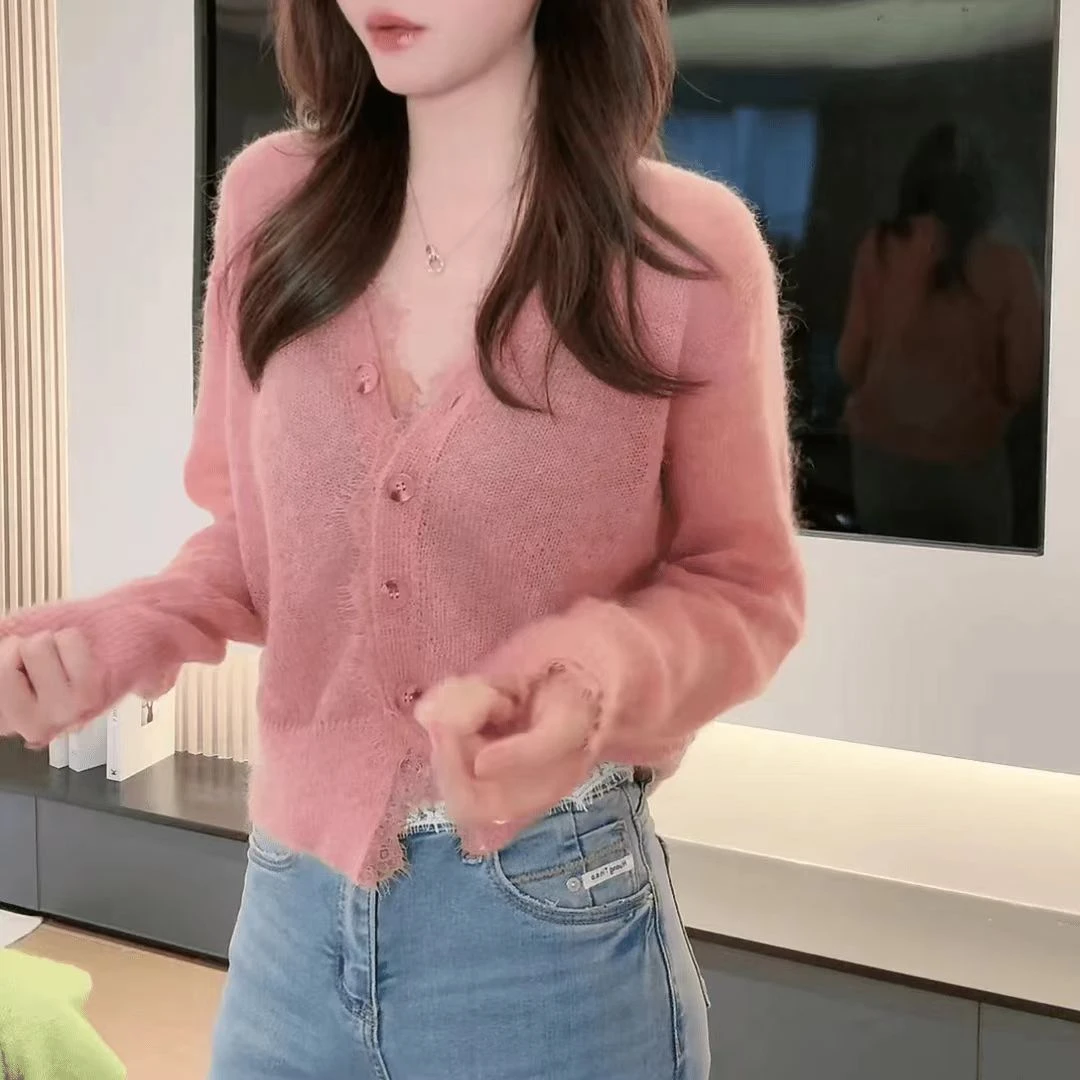 网红洋气炸街女装长袖针织开衫2025春季新款休闲百搭显瘦上衣1109