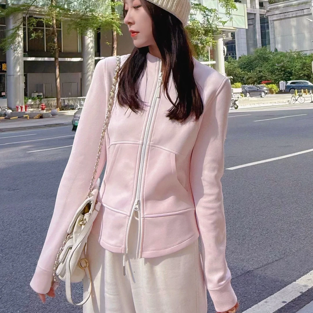 【LUXINIUYA】塑形衣 新款立体裁剪双拉链修身显瘦上衣#QDS400