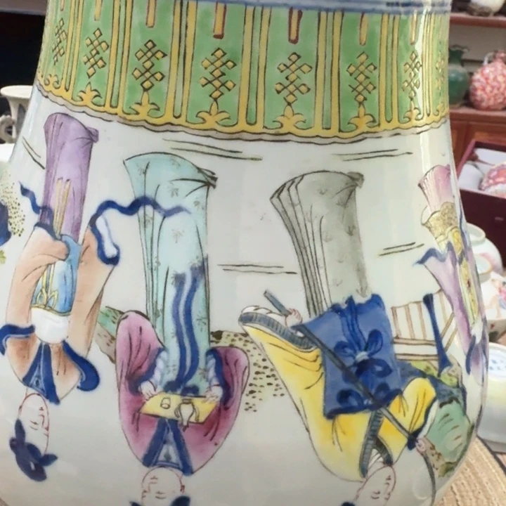 炉五彩人物罐细路高货