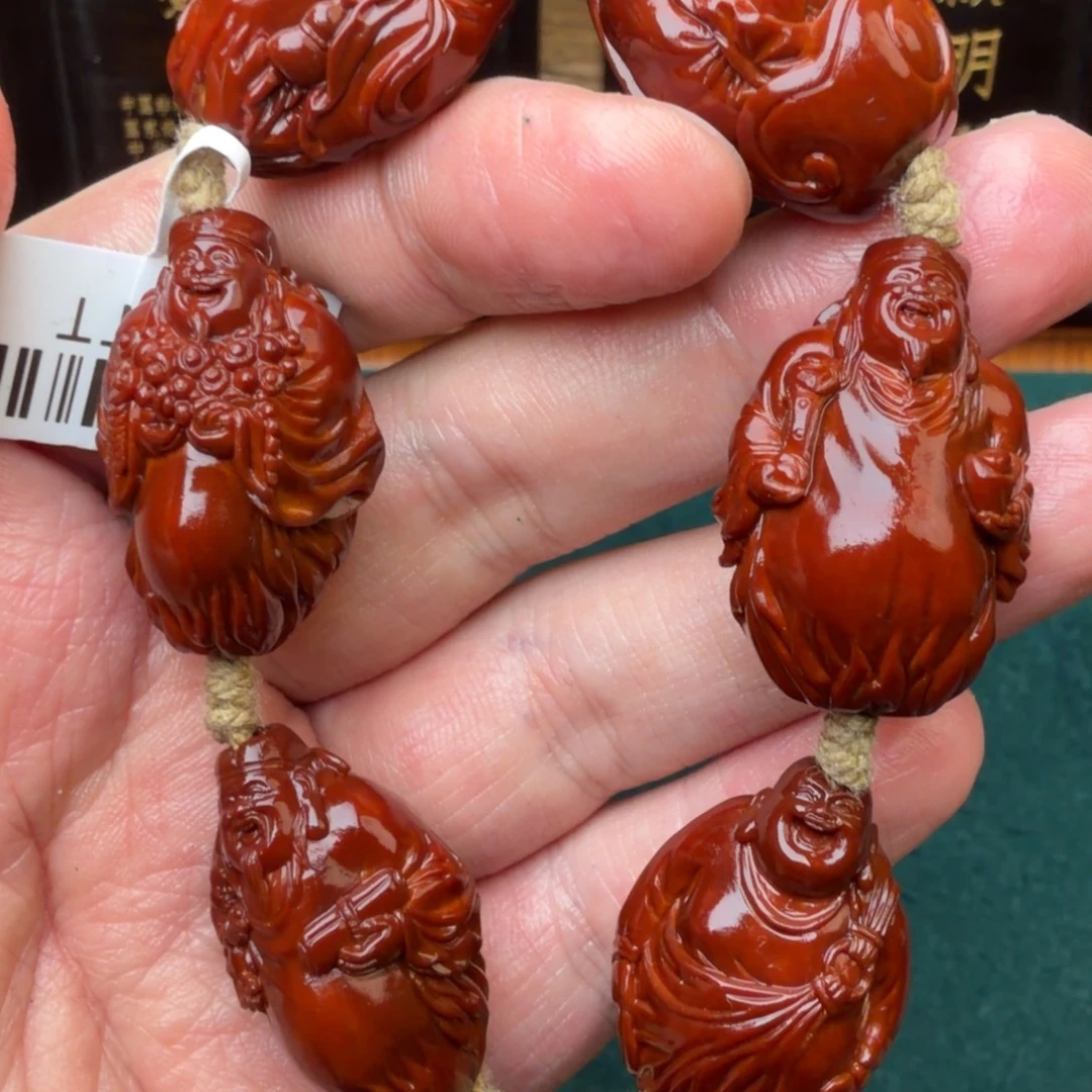 橄榄核吊坠五福临门