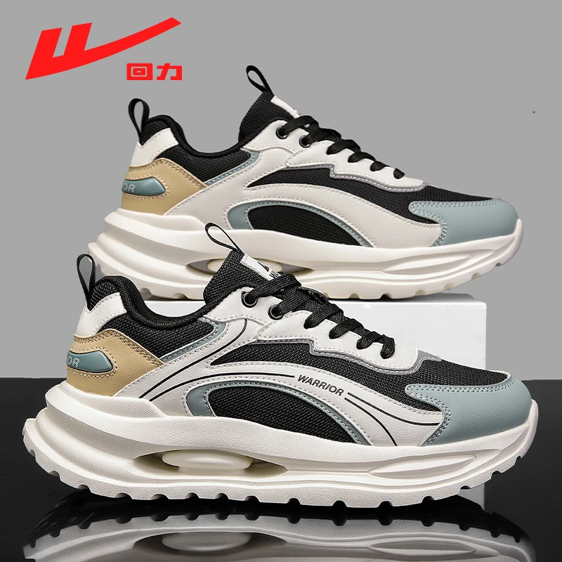 Warrior/回力夏季网面透气运动鞋男鞋百搭厚底缓震休闲耐磨鞋潮鞋