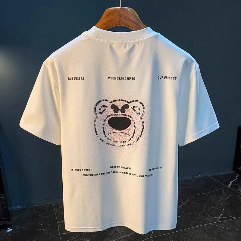 U&PURA高级感百搭短袖T恤印花宽松夏季新款上衣速干夏天t恤男款