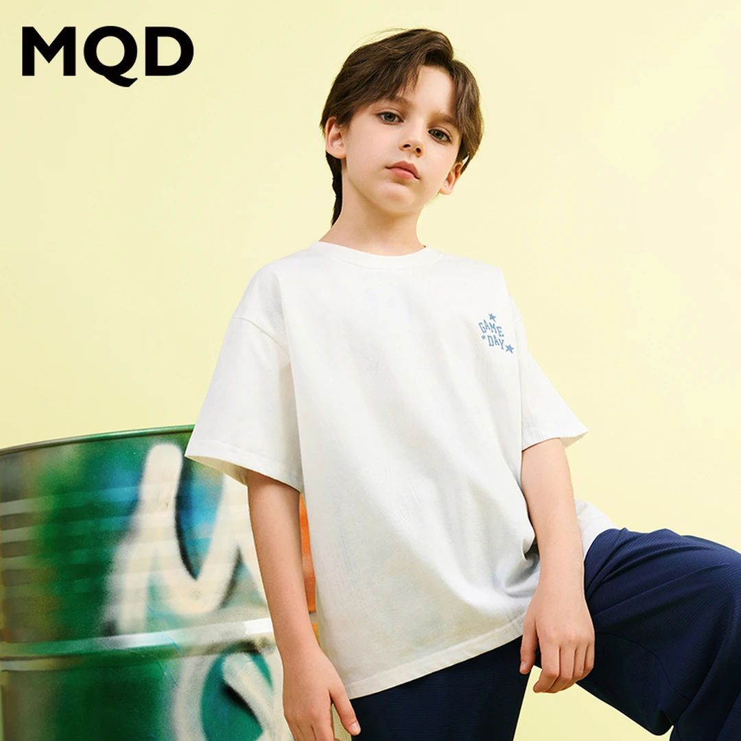 【夏日薄荷】MQD男大童夏季新品学院风晕染短袖上衣T恤9652W0368