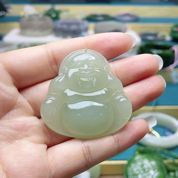 和田玉吊坠63圈口。编号57未镶嵌