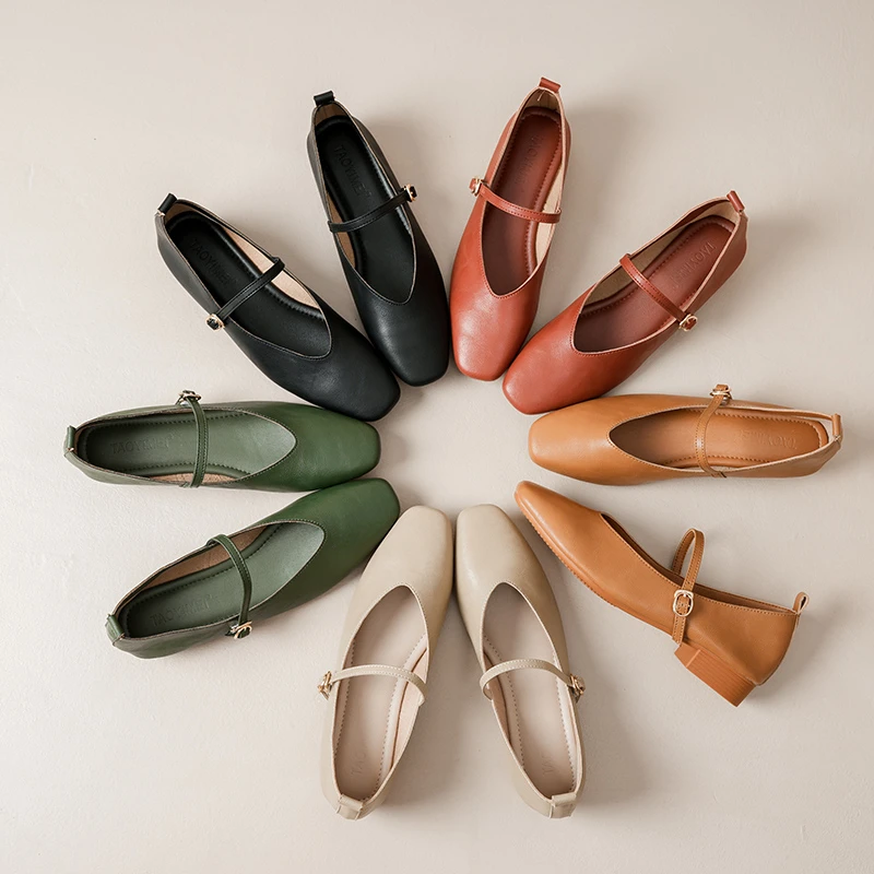 方头夏季玛丽珍鞋浅口低跟单鞋复古秋季女鞋玛丽珍百搭奶奶鞋