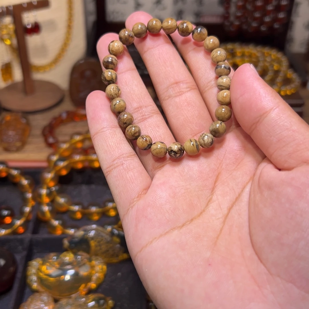 琥珀未镶嵌颈饰7mm根珀手串