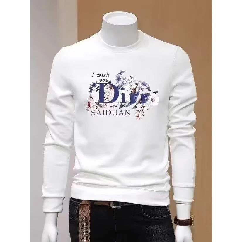 秋冬新款高级潮牌印花重磅卫衣男士时尚休闲圆领宽松青年长袖上衣