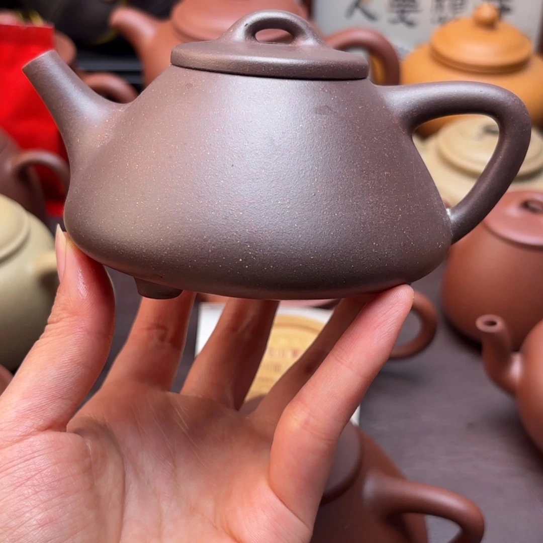 紫砂茶壶特练紫泥 子冶石瓢花泥  微瑕230