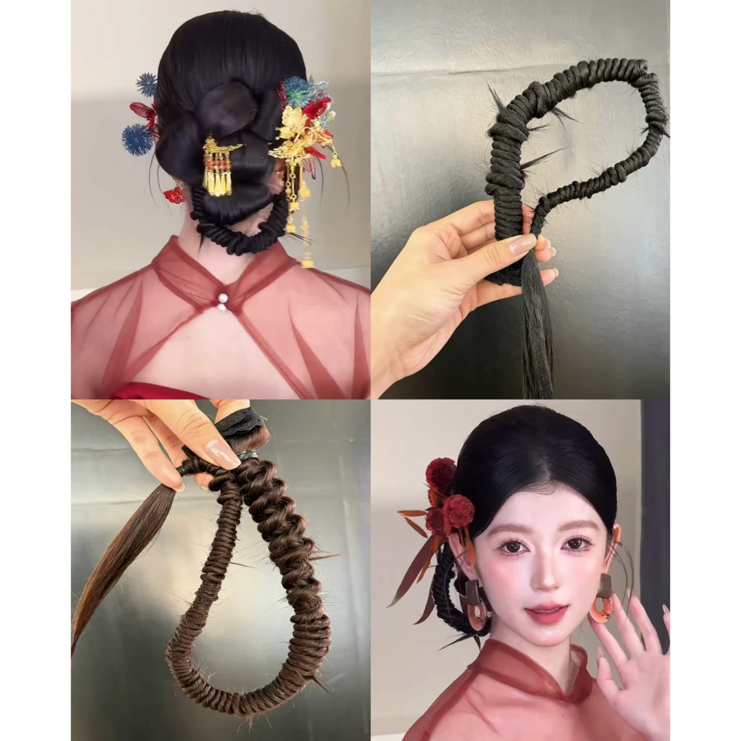 888伊伊老师预制新中式手工扭扭麻花辫新