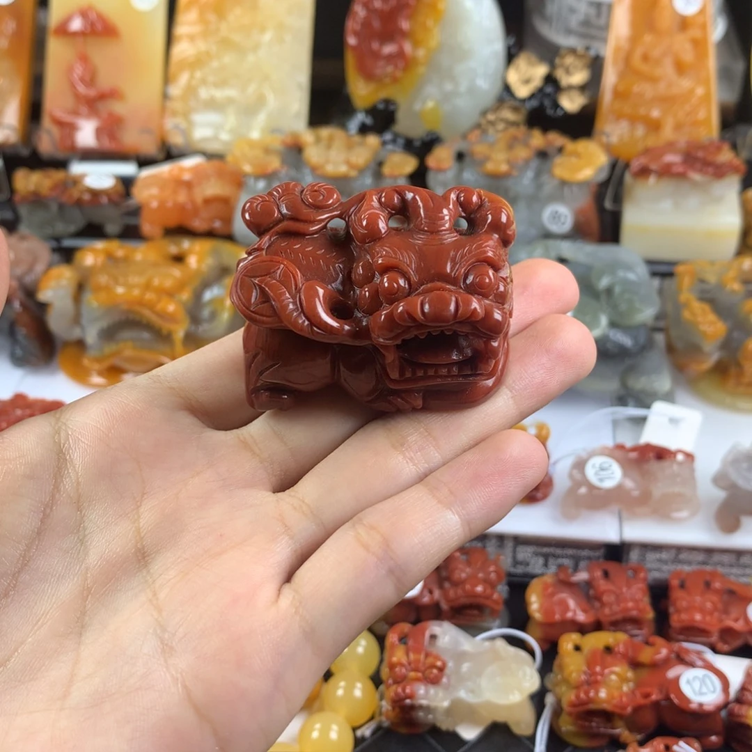 石英质玉（黄龙玉）未镶嵌手把件
