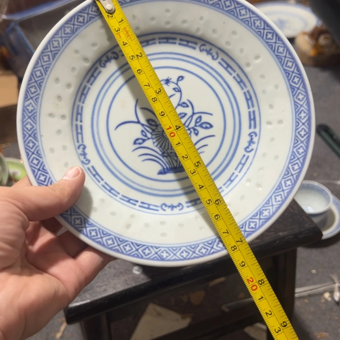 陶摆件18厘米花心平盘