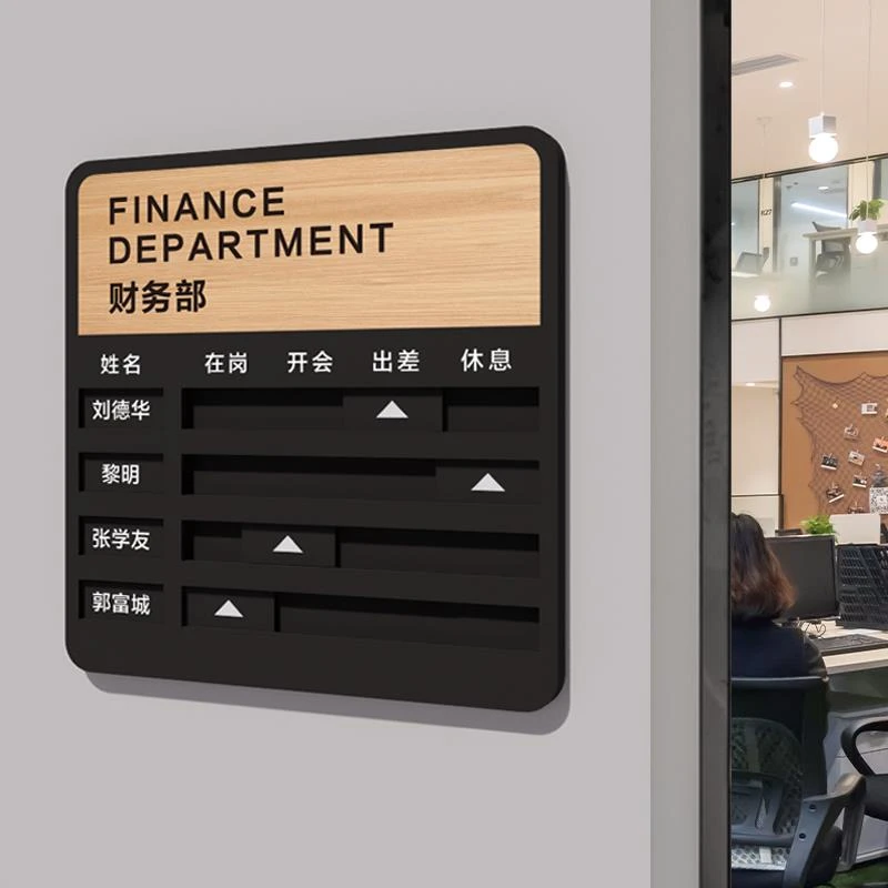 办公室门牌指示牌亚克力公司员工科室牌工作提示牌外出员工信息牌