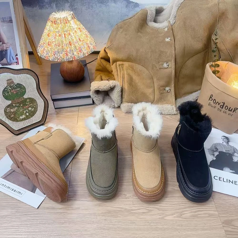 D2688轻奢简约韩系厚底时尚百搭显瘦雪地鞋