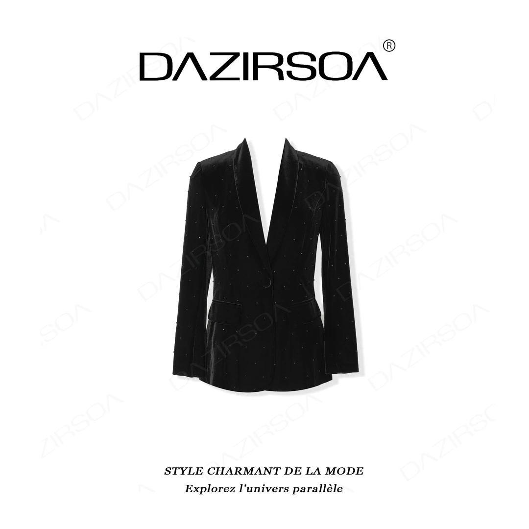 DAZIRSOA/达姿25S/S“追寻星辰”高奢感简约丝绒西装外套 FL088