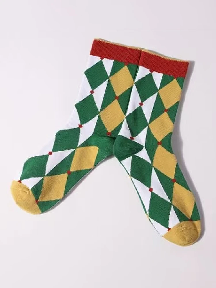 两三事 复古花色女袜套装两对一套S24QPS033