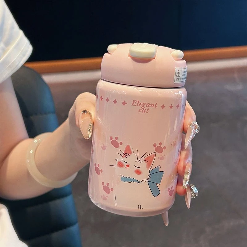 保温杯316不锈钢高颜值水杯可爱迷你小巧便携学生儿童吸管杯子PP9