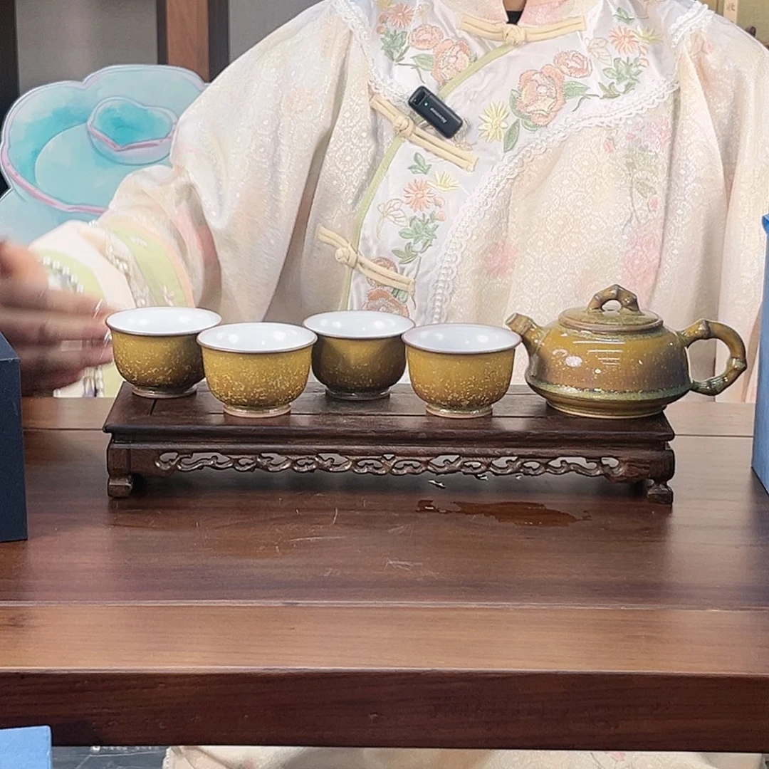 瓷片钧尚源一壶四杯茶器