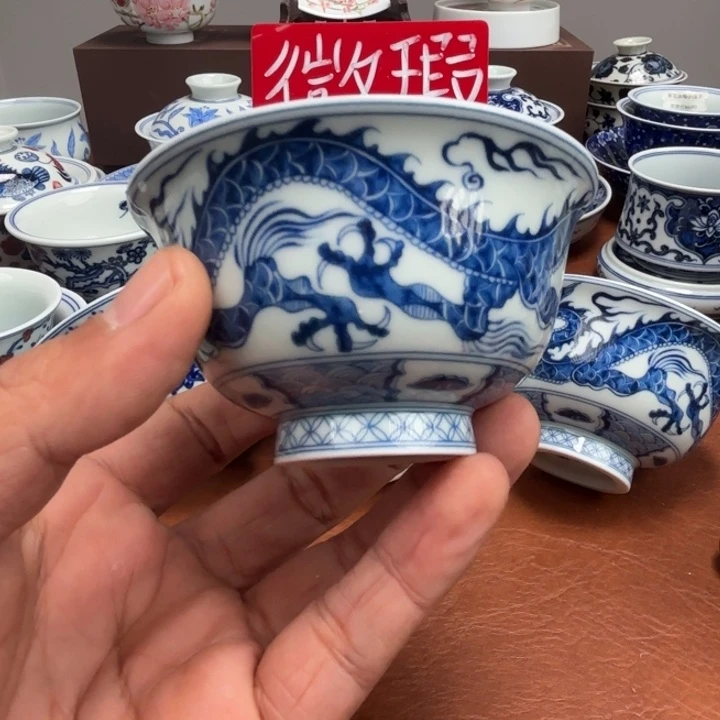 陶摆件穿云龙小压手杯景德镇发货