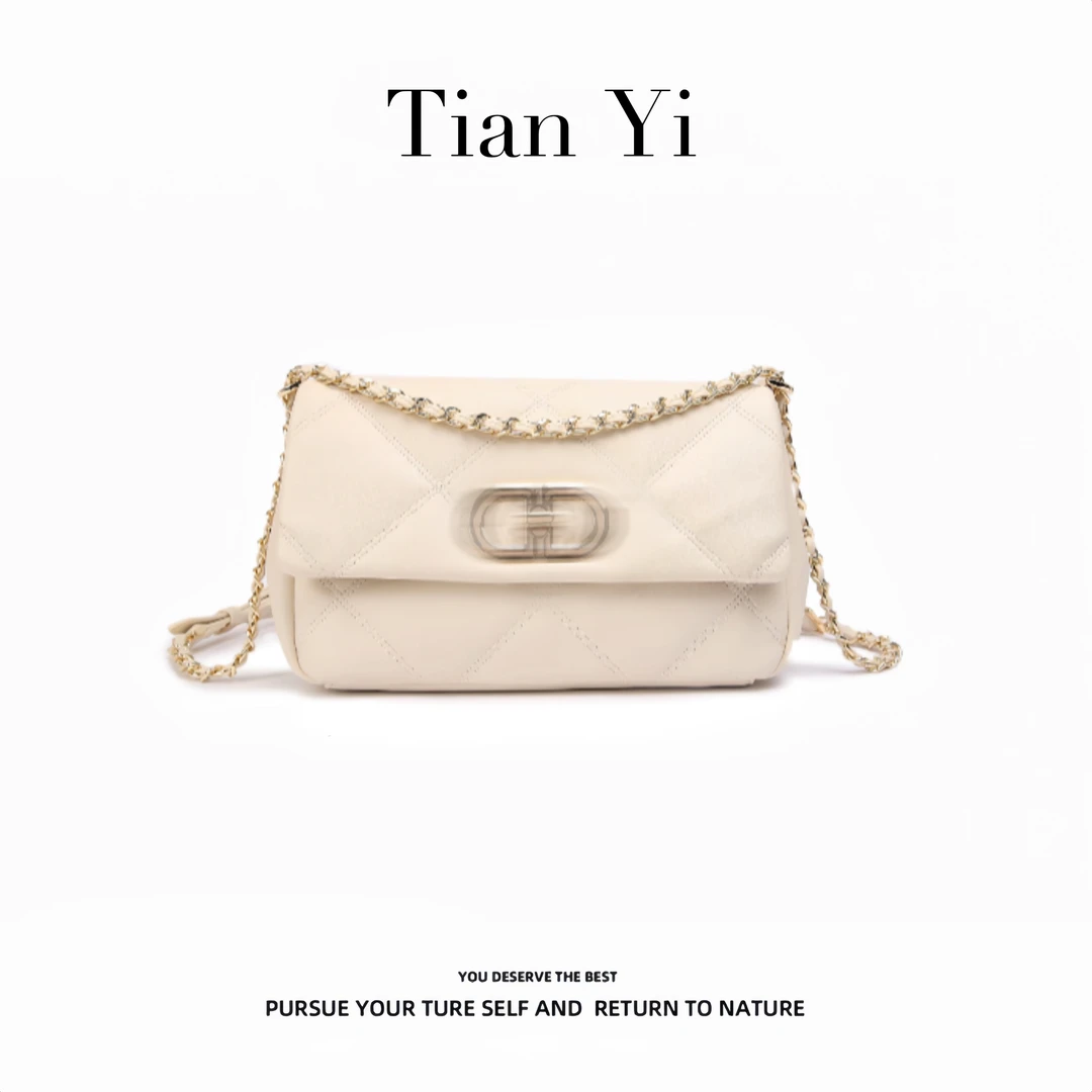 ｛Tian Yi渠道货｝-2025新款轻奢单肩手提斜跨包 9164 白色