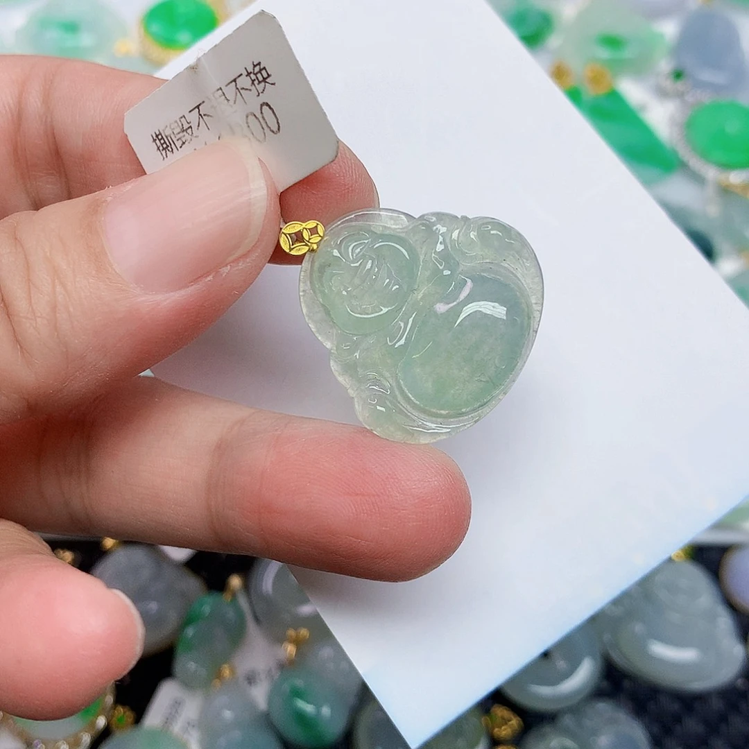 翡翠18K金镶嵌颈饰356676