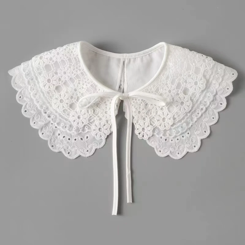 薄款花纹纯色镂空韩版娃娃领假领假领子时尚复古减龄女士