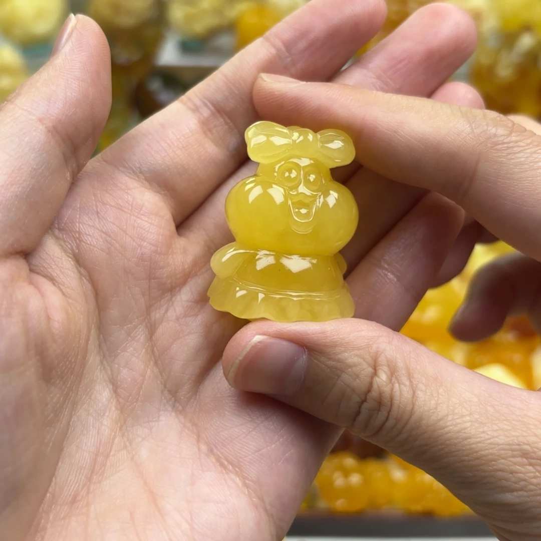 裸石蜜蜡未镶嵌蜜蜡吊坠打孔不退不换