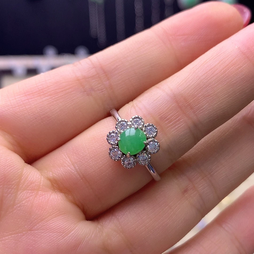 翡翠银S925镶嵌戒指01