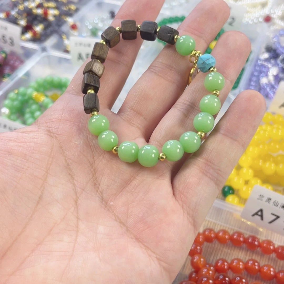 檀香紫檀（小叶紫檀）手串银S925镀金镶嵌