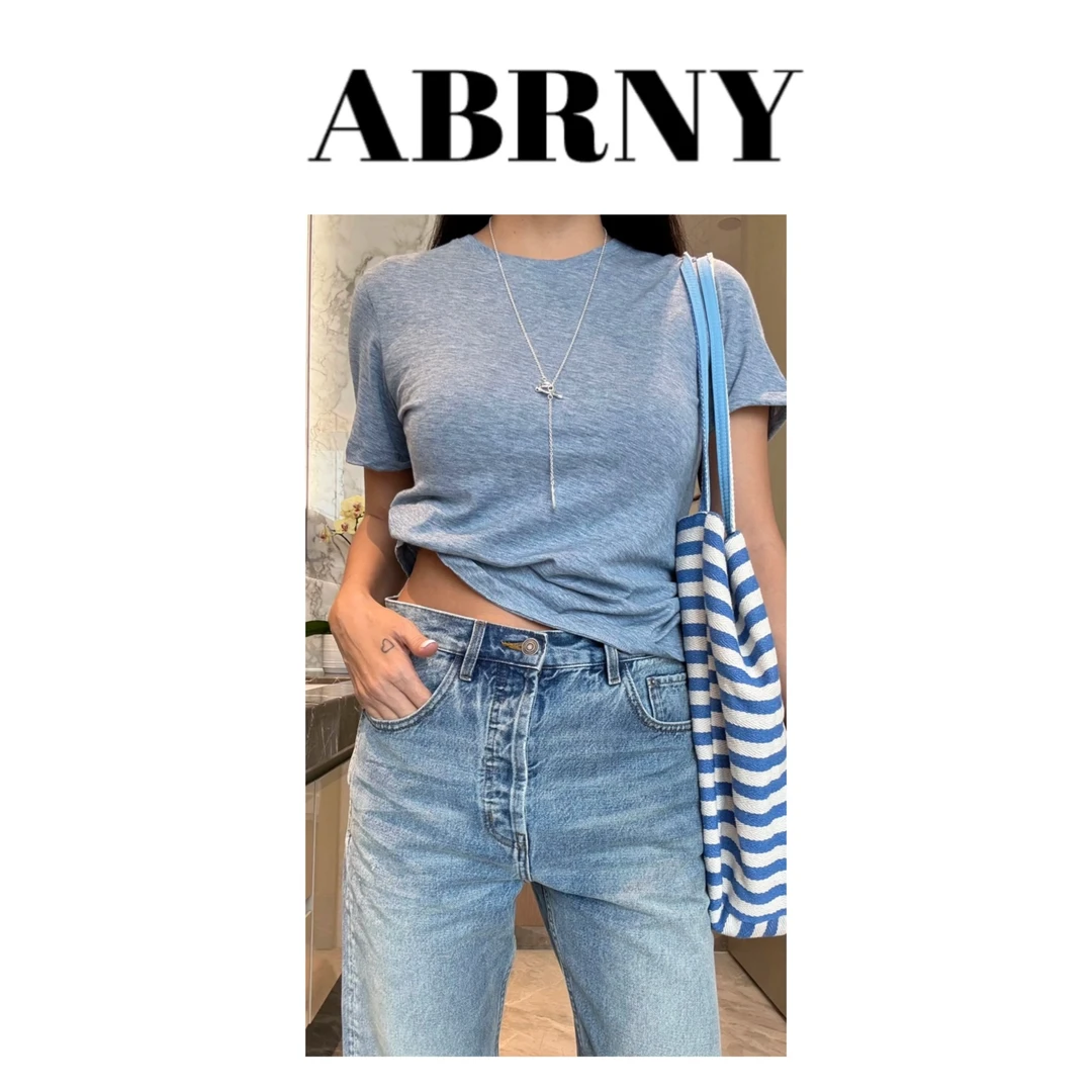 许小黑【简净夏日】夏日新款棉莱赛尔凉感透气圆领短袖T恤9052-2