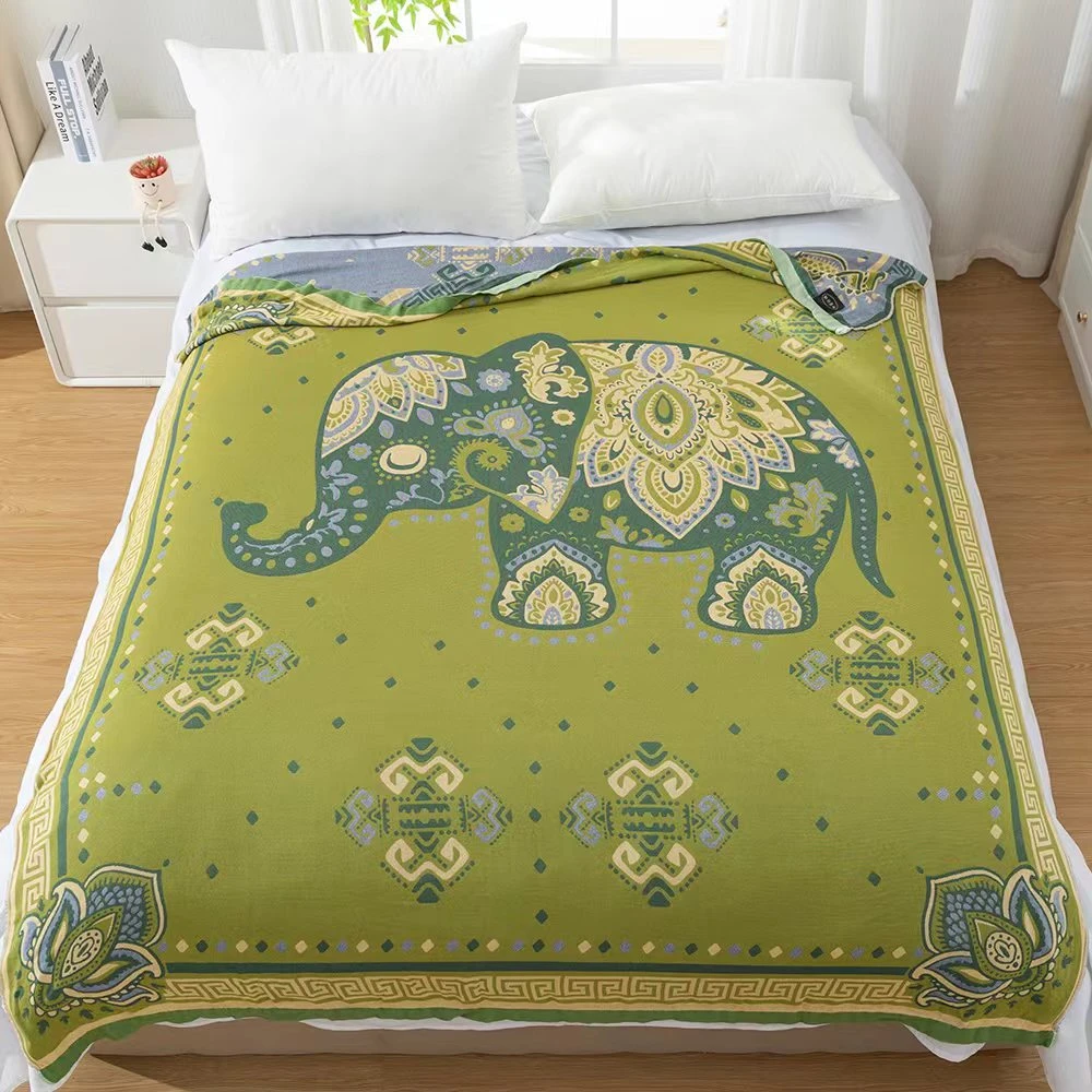 【甜甜家】夏日初体验双层竹纤维冷感毯1.5*2m-吉象-绿