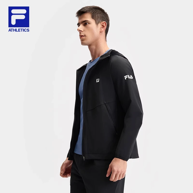 Fila/斐乐男士【25春季新款】户外运动软壳梭织连帽外套A11M521705F