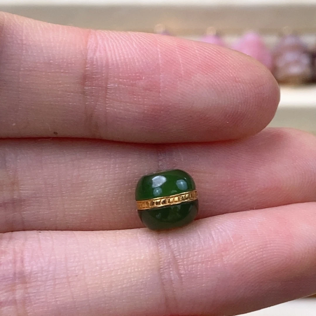 和田玉18K金镶嵌颈饰