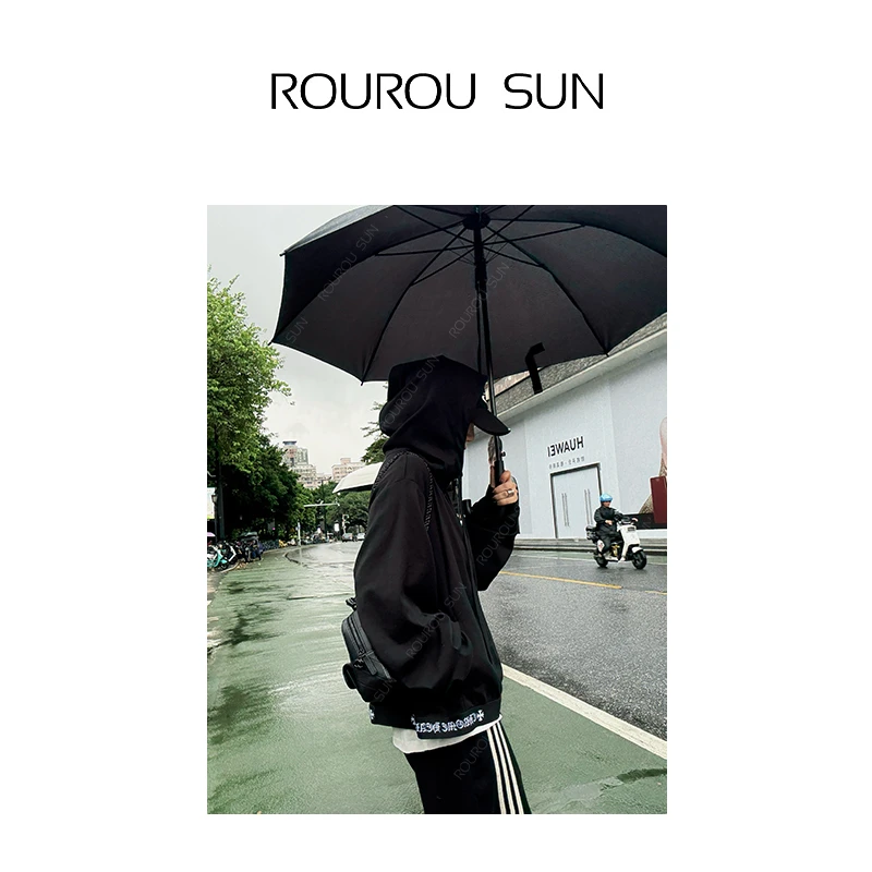 27833早秋款女装美式复古时尚连帽拉链卫衣外套女克罗宽松上衣