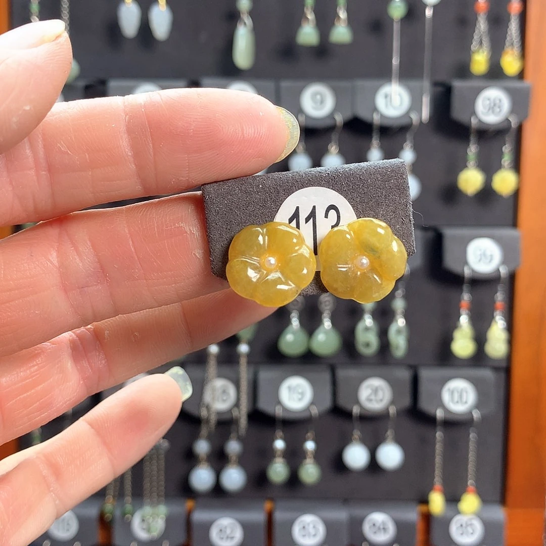 翡翠未镶嵌耳饰用****8113