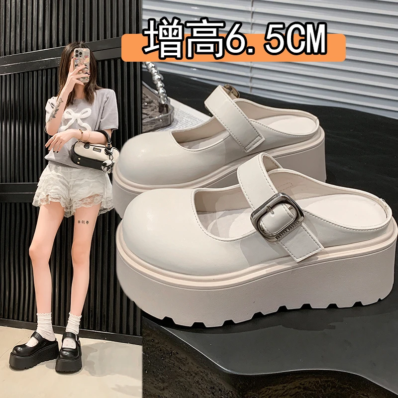 皮鞋单鞋百搭夏季复古厚底包头英伦风皮鞋单鞋百搭夏季复古厚底