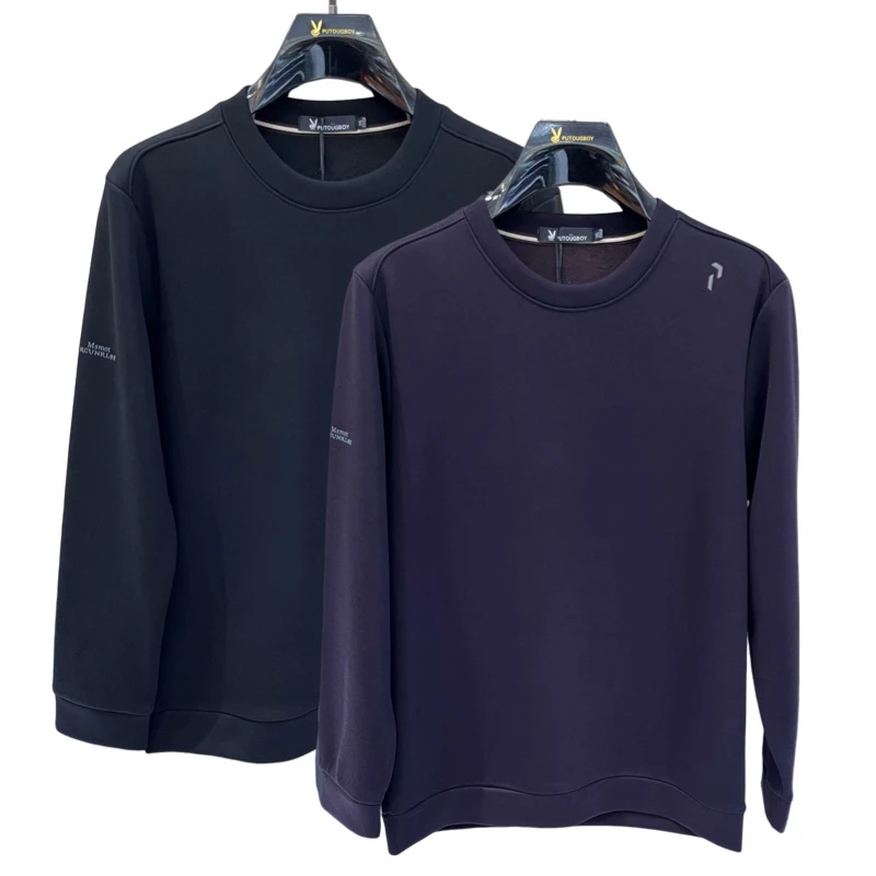 【宝鹿优品】长袖圆领加绒加厚保暖男士卫衣66236